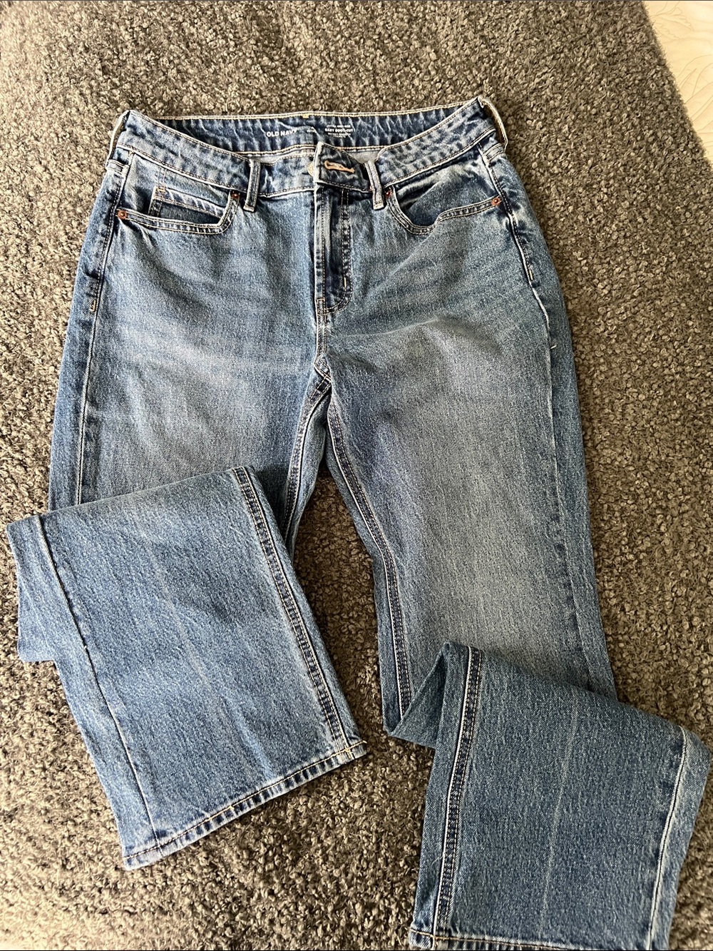 Old Navy Women's Med Blue Baby Boot-cut Ultra High-Rise Jeans